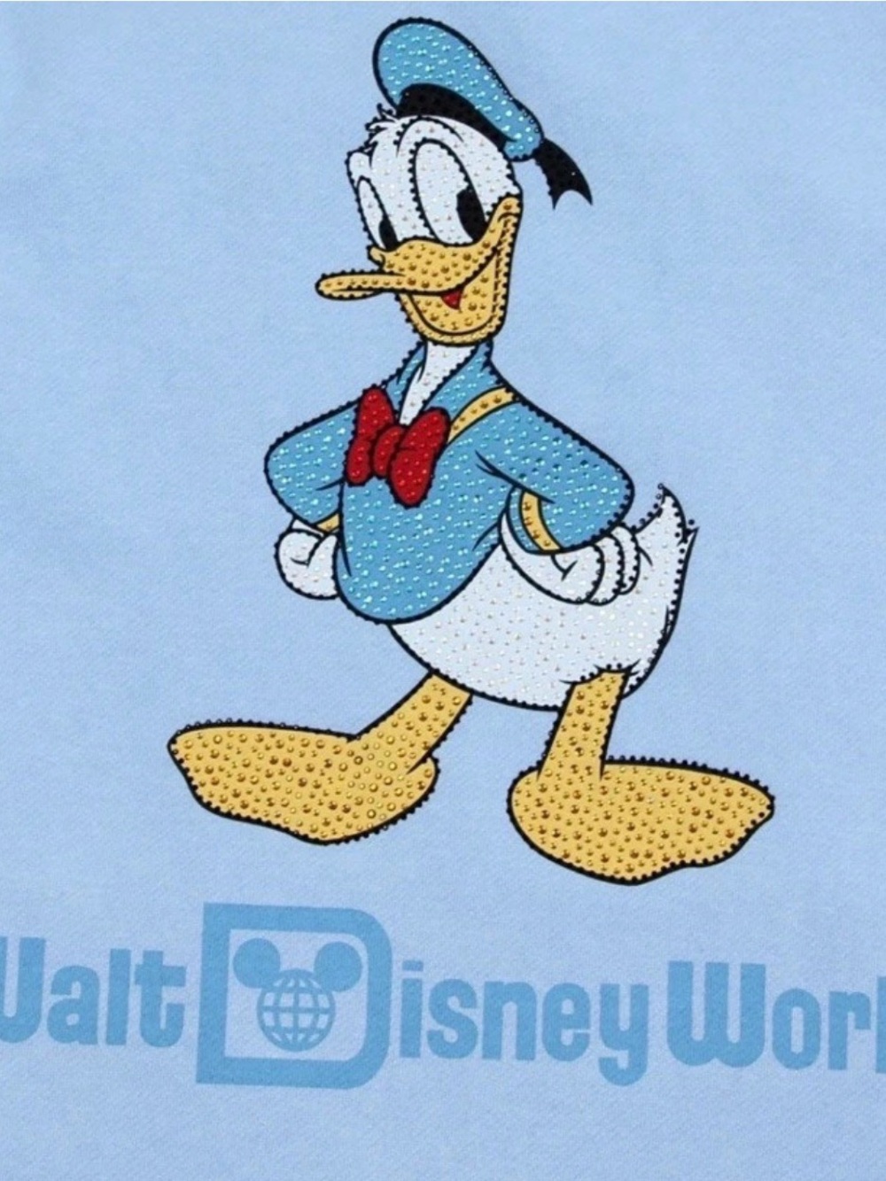 Disney Parks Donald Duck Sequin  Light Blue Zip-Up Hoodie Jacket with Hood NWT